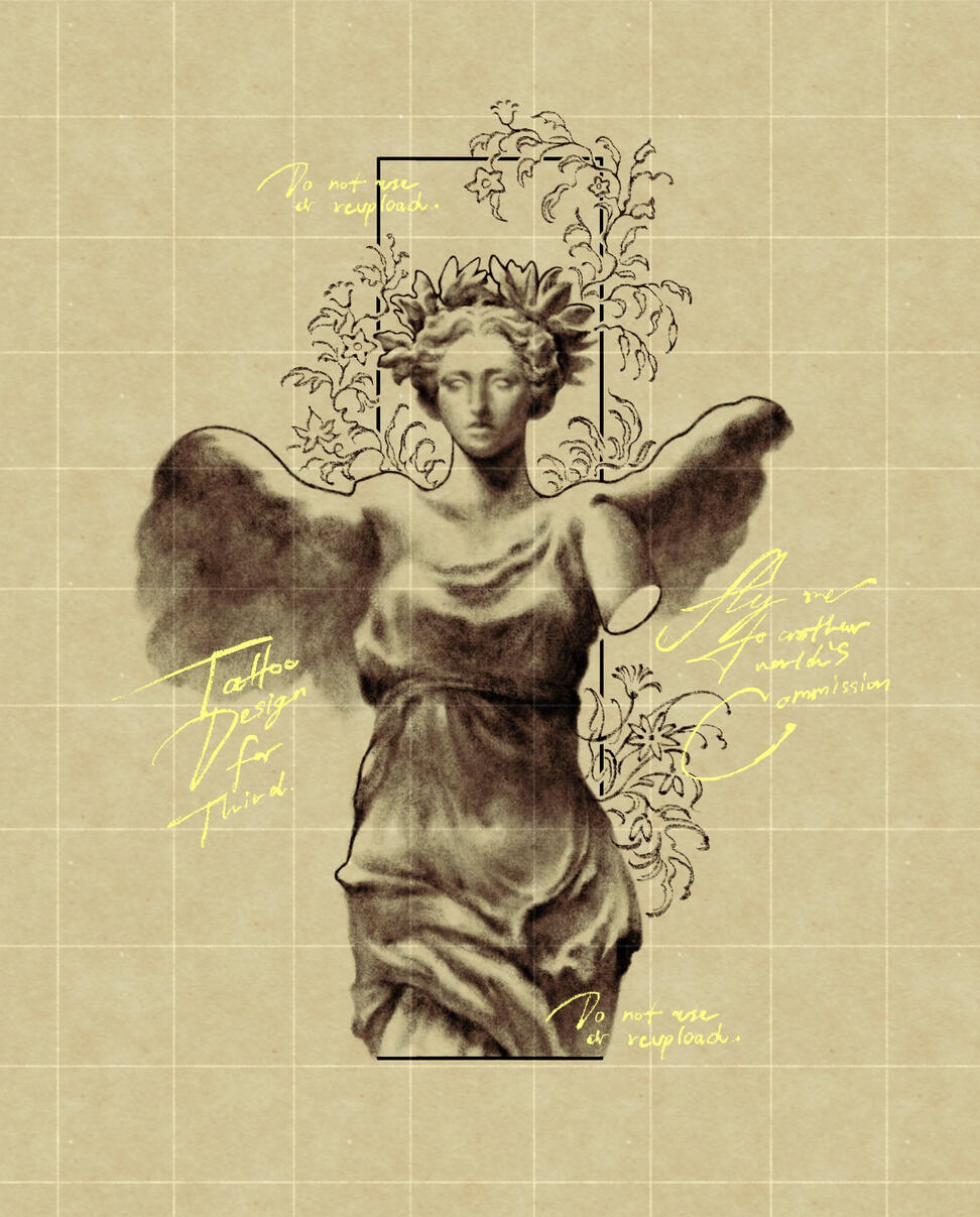 Nike Statue (Tattoo Design)